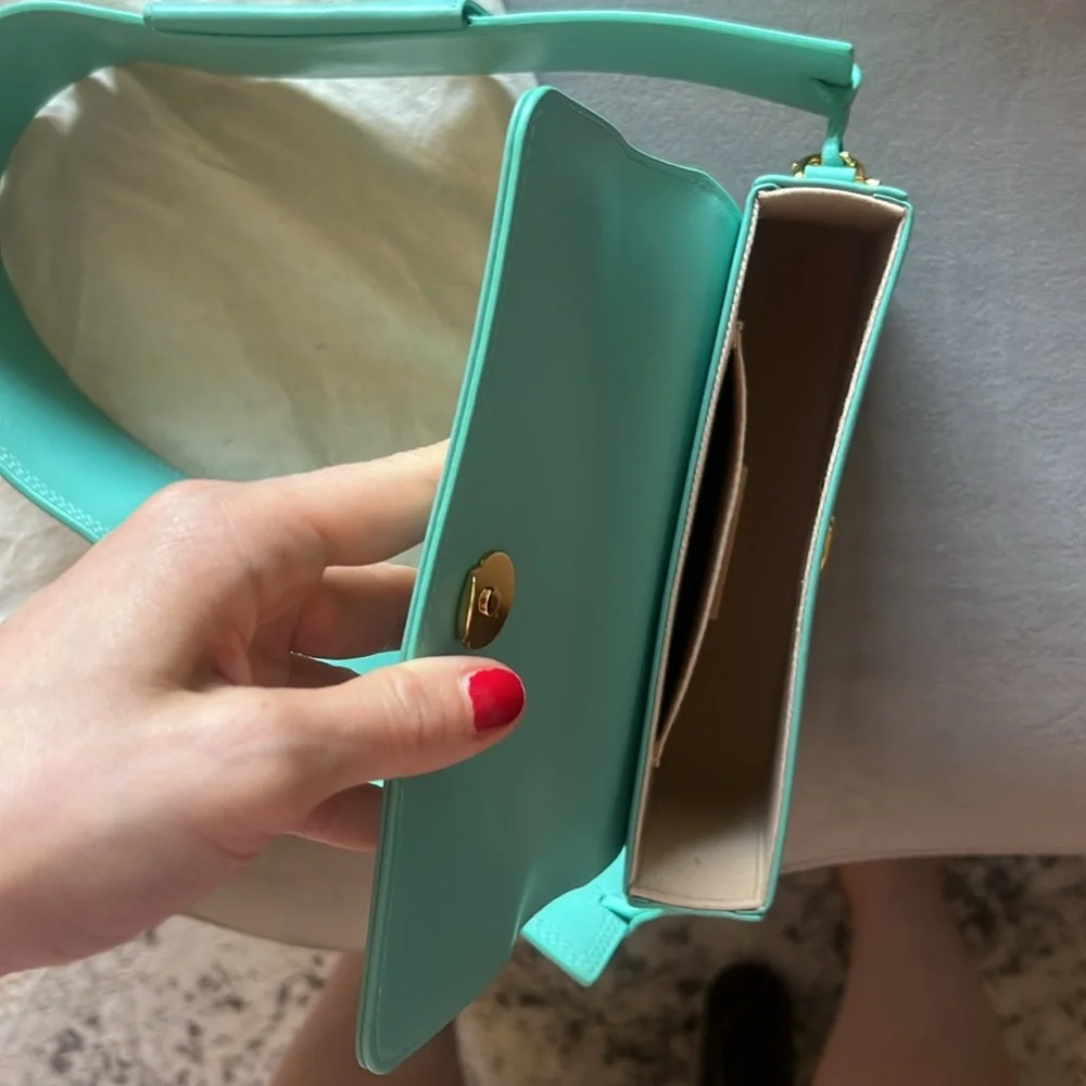 Jacquemus light turquoise le Carinu bag with Gold Hardware- like new - Picture 3 of 16